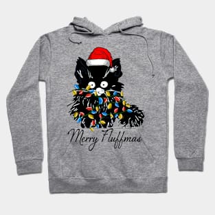 black cat merry fluffmas Hoodie